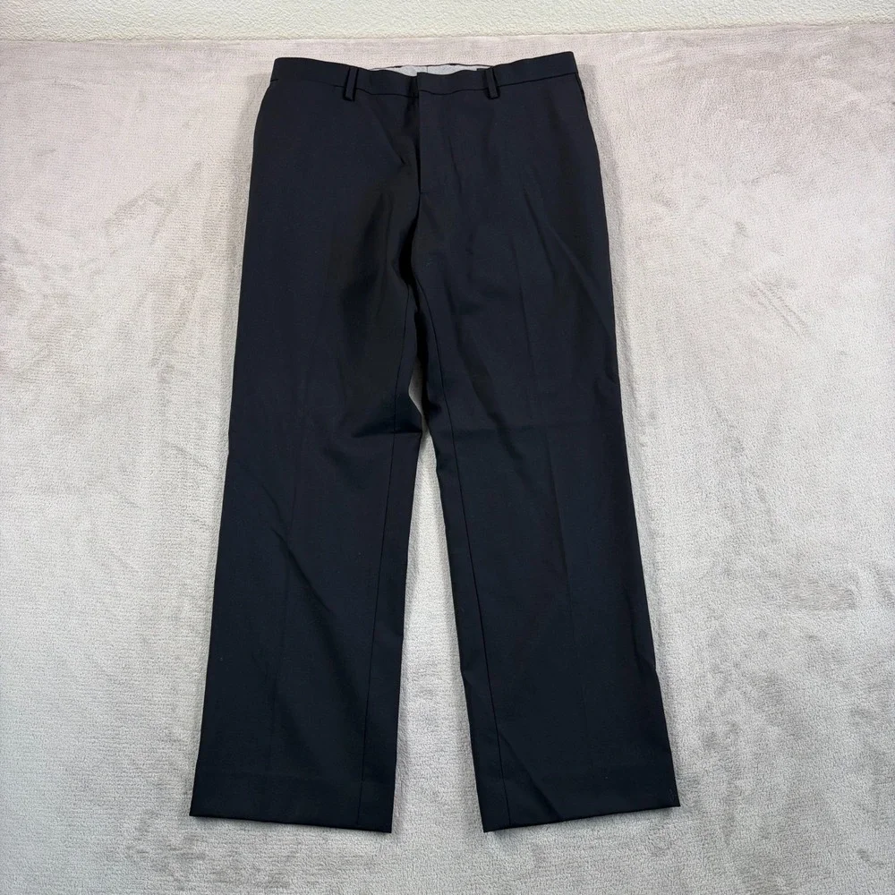 BANANA‎ REPUBLIC Classic Fit Trouser Pants 33x30 Black Wool Straight Leg Dressy